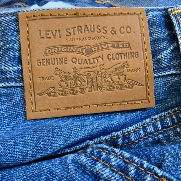 Levis Premium Ribcage Straight Ankle Jeans Denim Blue Stretch Button Fly Sz 25 - Picture 6 of 11